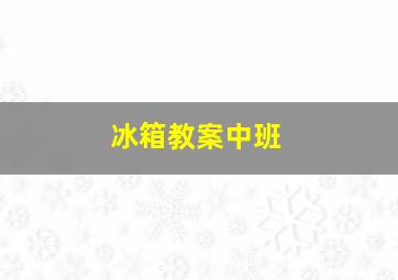 冰箱教案中班