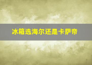 冰箱选海尔还是卡萨帝