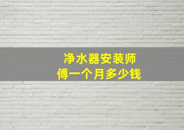 净水器安装师傅一个月多少钱