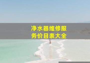 净水器维修服务价目表大全