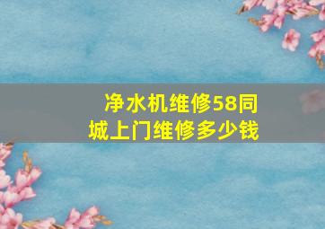 净水机维修58同城上门维修多少钱