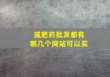 减肥药批发都有哪几个网站可以买