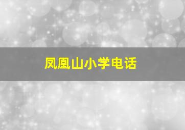 凤凰山小学电话