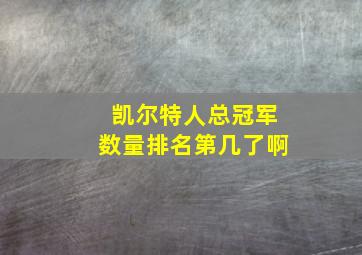 凯尔特人总冠军数量排名第几了啊