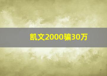 凯文2000骗30万