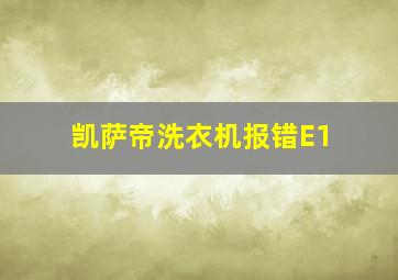 凯萨帝洗衣机报错E1