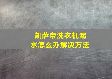 凯萨帝洗衣机漏水怎么办解决方法