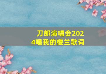 刀郎演唱会2024唱我的楼兰歌词