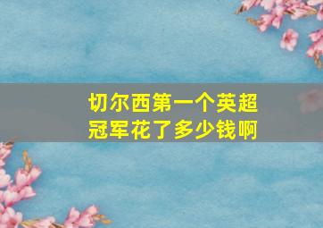 切尔西第一个英超冠军花了多少钱啊