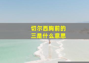 切尔西胸前的三是什么意思