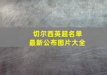 切尔西英超名单最新公布图片大全