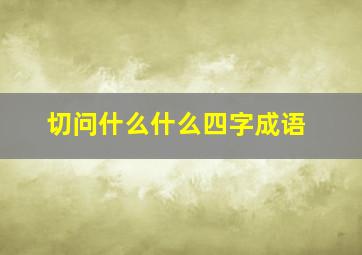 切问什么什么四字成语