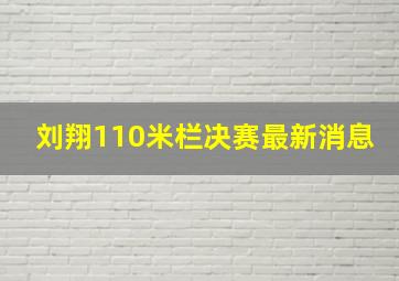 刘翔110米栏决赛最新消息