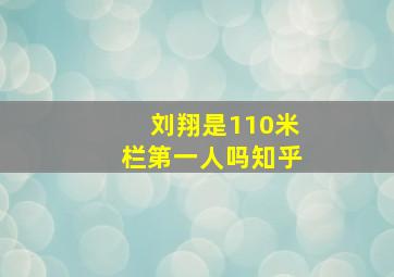 刘翔是110米栏第一人吗知乎