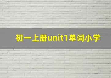 初一上册unit1单词小学