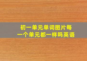 初一单元单词图片每一个单元都一样吗英语