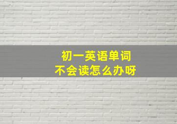 初一英语单词不会读怎么办呀