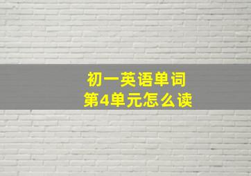 初一英语单词第4单元怎么读