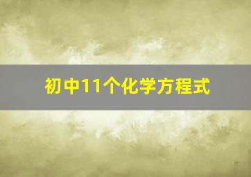 初中11个化学方程式