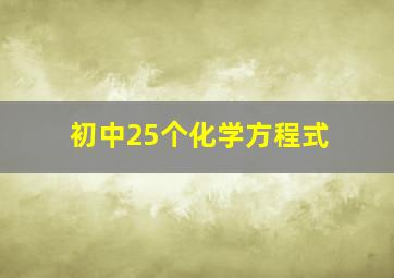 初中25个化学方程式