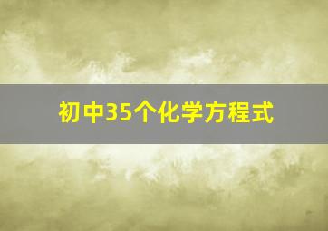 初中35个化学方程式