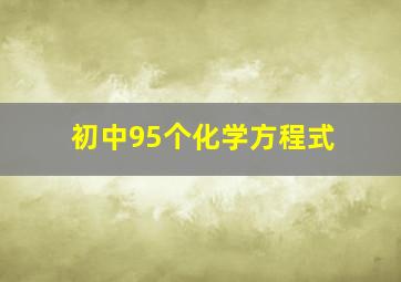 初中95个化学方程式