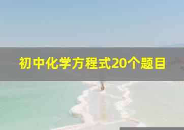 初中化学方程式20个题目