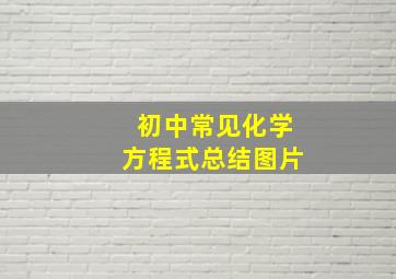 初中常见化学方程式总结图片