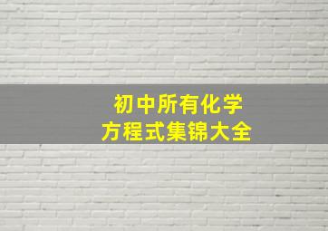 初中所有化学方程式集锦大全