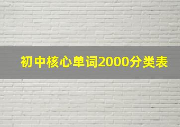 初中核心单词2000分类表