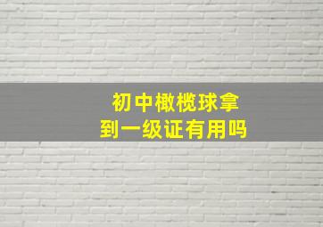 初中橄榄球拿到一级证有用吗