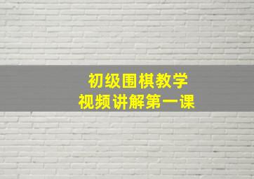 初级围棋教学视频讲解第一课