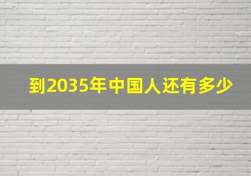 到2035年中国人还有多少