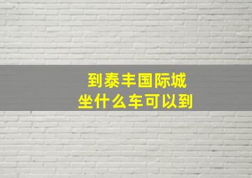 到泰丰国际城坐什么车可以到