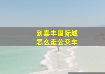 到泰丰国际城怎么走公交车