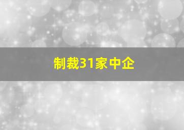 制裁31家中企