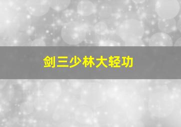 剑三少林大轻功