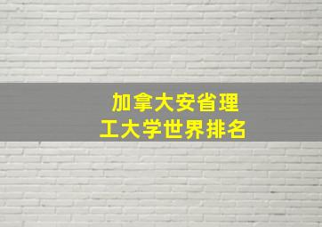 加拿大安省理工大学世界排名