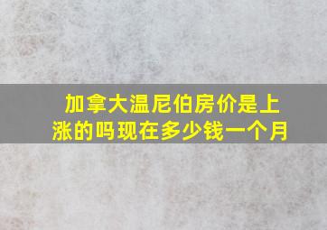 加拿大温尼伯房价是上涨的吗现在多少钱一个月