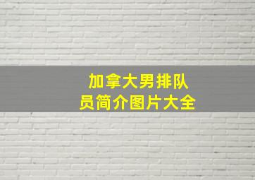 加拿大男排队员简介图片大全