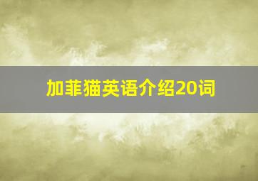 加菲猫英语介绍20词