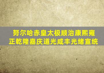 努尔哈赤皇太极顺治康熙雍正乾隆嘉庆道光咸丰光绪宣统