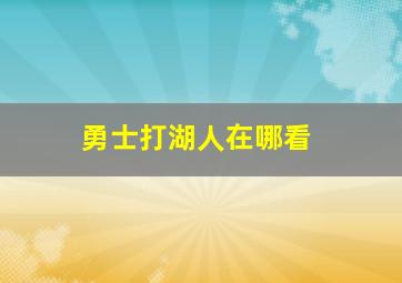 勇士打湖人在哪看