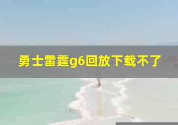 勇士雷霆g6回放下载不了