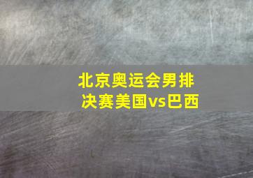 北京奥运会男排决赛美国vs巴西