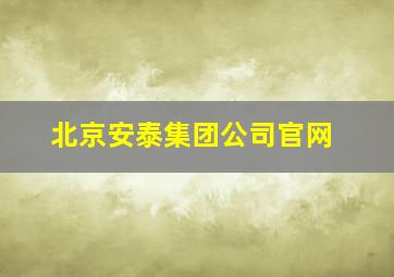 北京安泰集团公司官网