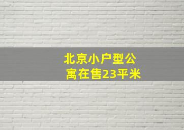 北京小户型公寓在售23平米