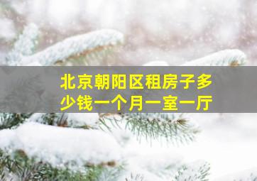 北京朝阳区租房子多少钱一个月一室一厅