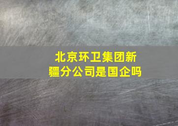 北京环卫集团新疆分公司是国企吗