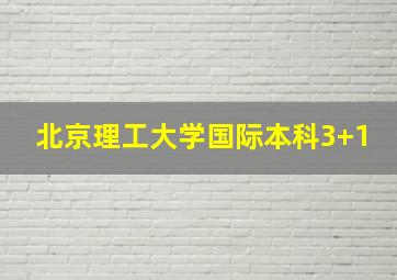 北京理工大学国际本科3+1